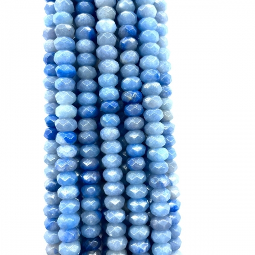 Blue Aventurine, Faceted Rondelle, 6x4mm-8x5mm, Approx 380mm