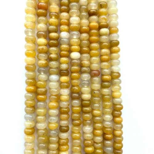 Yellow Jade Natural, Plain Rondelle, 6mm-10mm, Approx 380mm