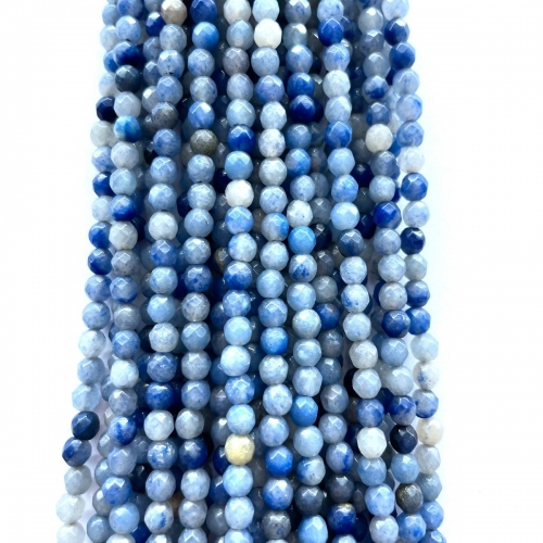 Blue Aventurine, Faceted Round, 4mm-12mm, Approx 380mm
