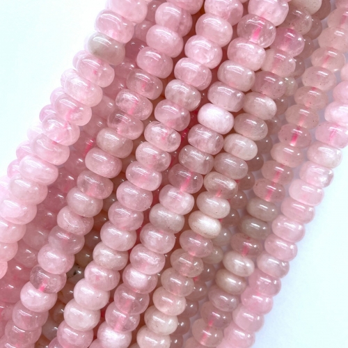 Rose Quartz, Plain Rondelle, 6mm-10mm, Approx 380mm