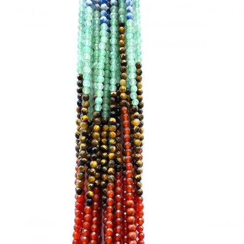 Multicolor Beads, Faceted Round, 4mm-12mm, Approx 380mm