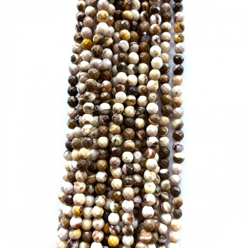 Brown Zebra Jasper, Faceted Round, 4mm-12mm, Approx 380mm