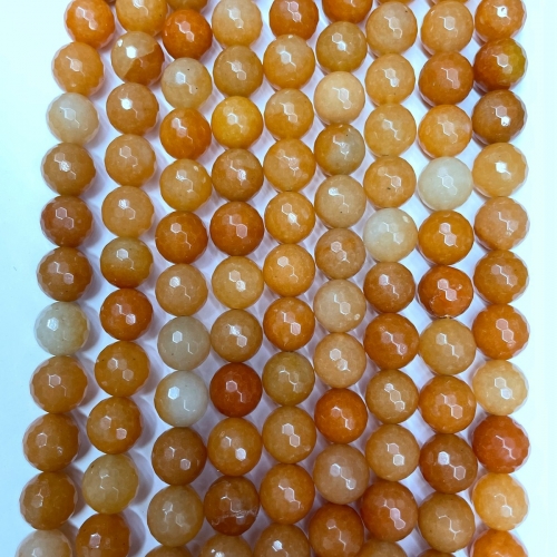 Yellow Jade Natural, Faceted Round, 4mm-10mm, Approx 380mm