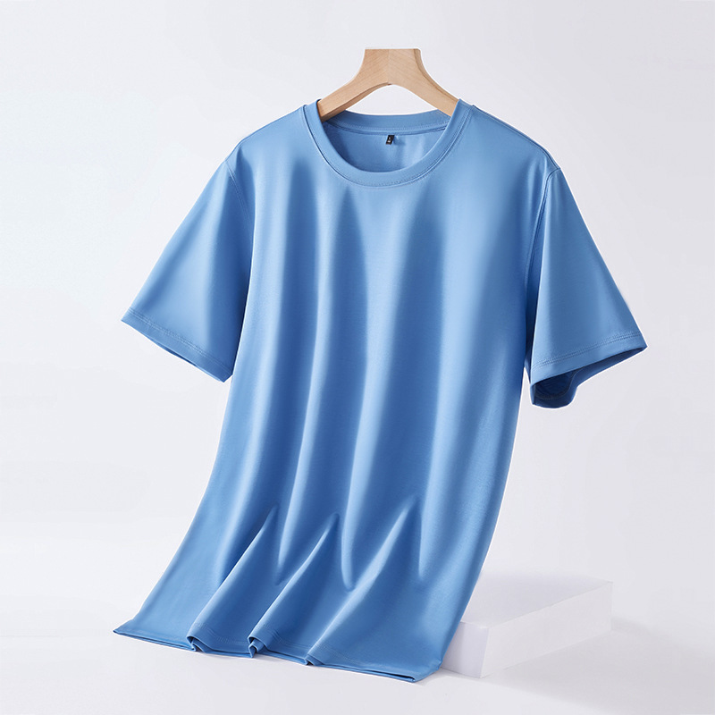 Linen short-sleeved t-shirt men's spring and summer thin section solid color round neck top casual linen cotton  064/ 2023007-2