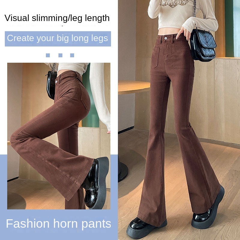 Wide-leg jeans women's summer thin section high-waist slimming micro-flared pants women 065/ A279