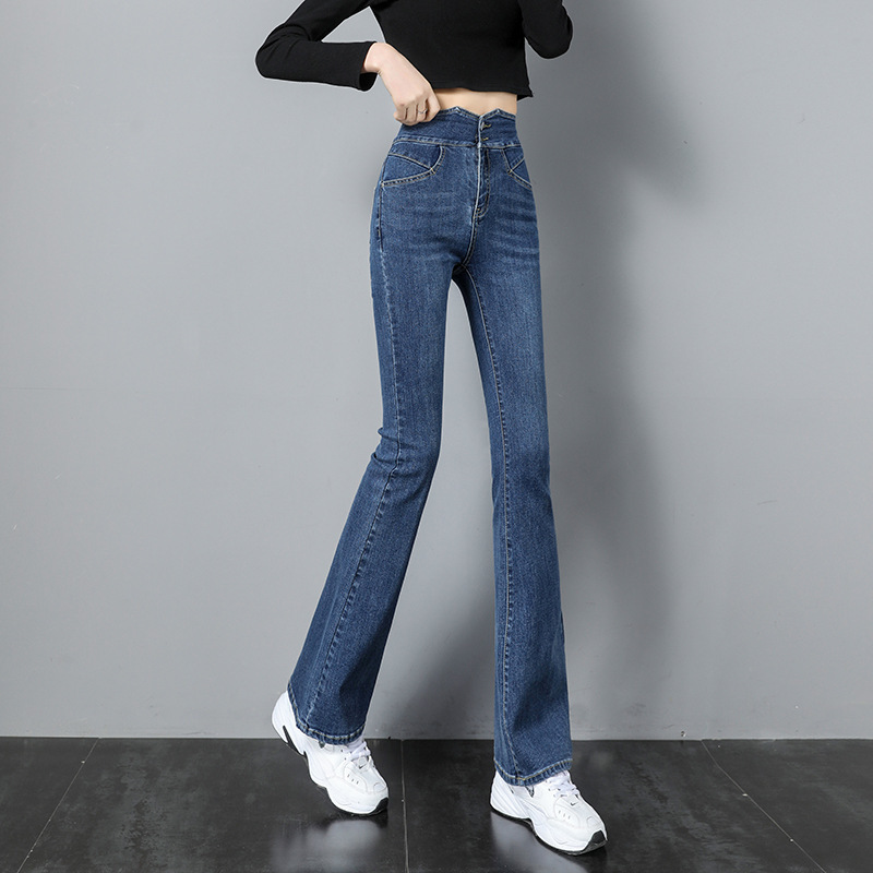 Women's Spring High Waist Slim Wide Leg Jeans women's spring and autumn pants  065/ A5099