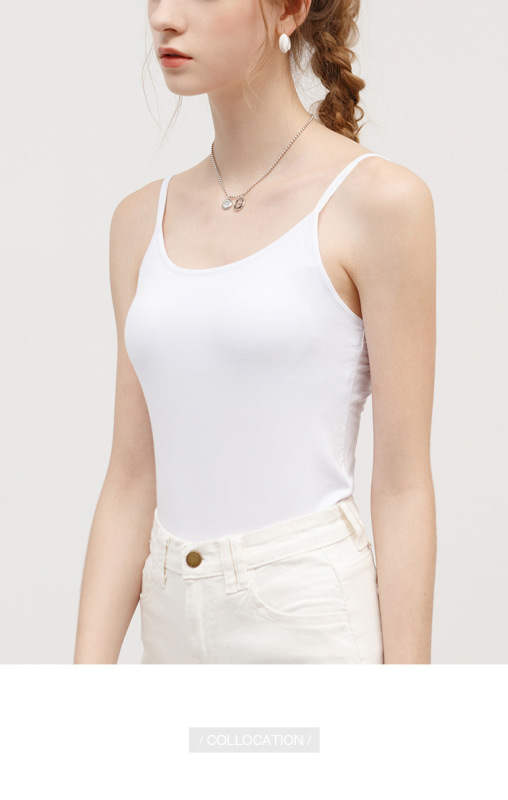 In summer, wear a bra with a bra pad inside, a short shoulder strap outside, a suspender vest for women VS55 /069