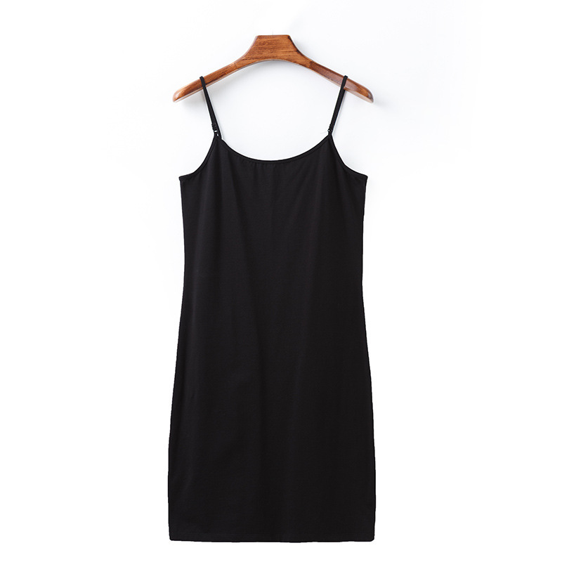 Summer new style solid color slim bottom suspender medium length dress for women V150A / 069