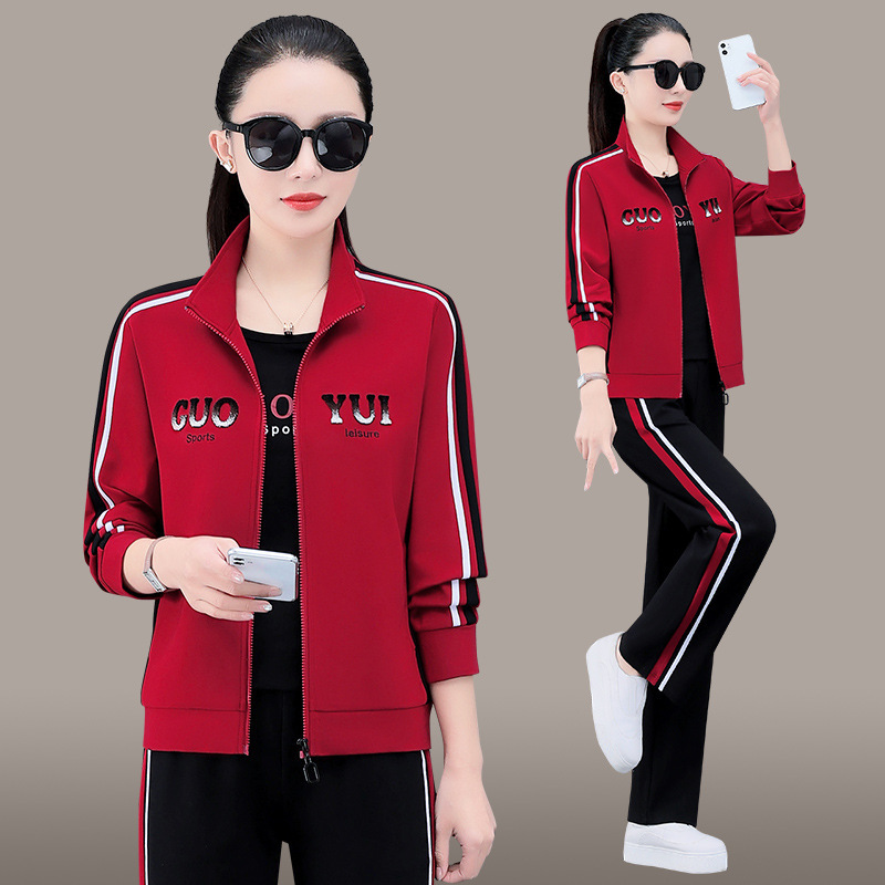 Spring and autumn sportswear suit coat women's spring and autumn three-piece set 070/  S92310305