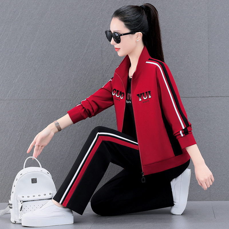 Spring and autumn sportswear suit coat women's spring and autumn three-piece set 070/  S92310305