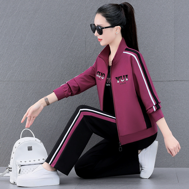 Spring and autumn sportswear suit coat women's spring and autumn three-piece set 070/  S92310305