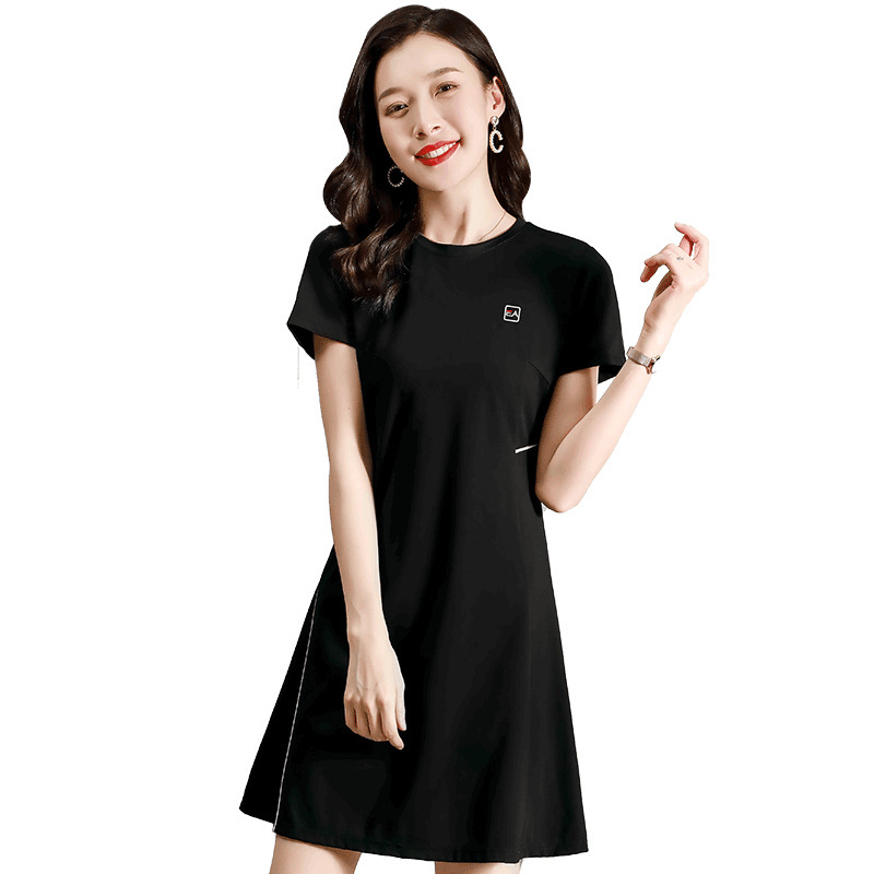 Casual dress Women's A-line skirt Medium length short sleeve sports skirt 070/ S8220235