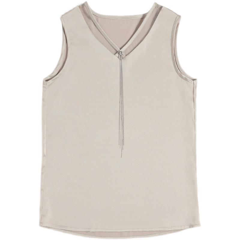 French acetic acid suspender vest for women with sleeveless summer satin top for women with small suits 068/ 982220#