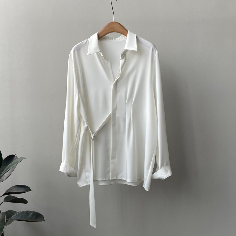 Fall design feeling long-sleeved shirt for women with drape feeling shirt 80621/071