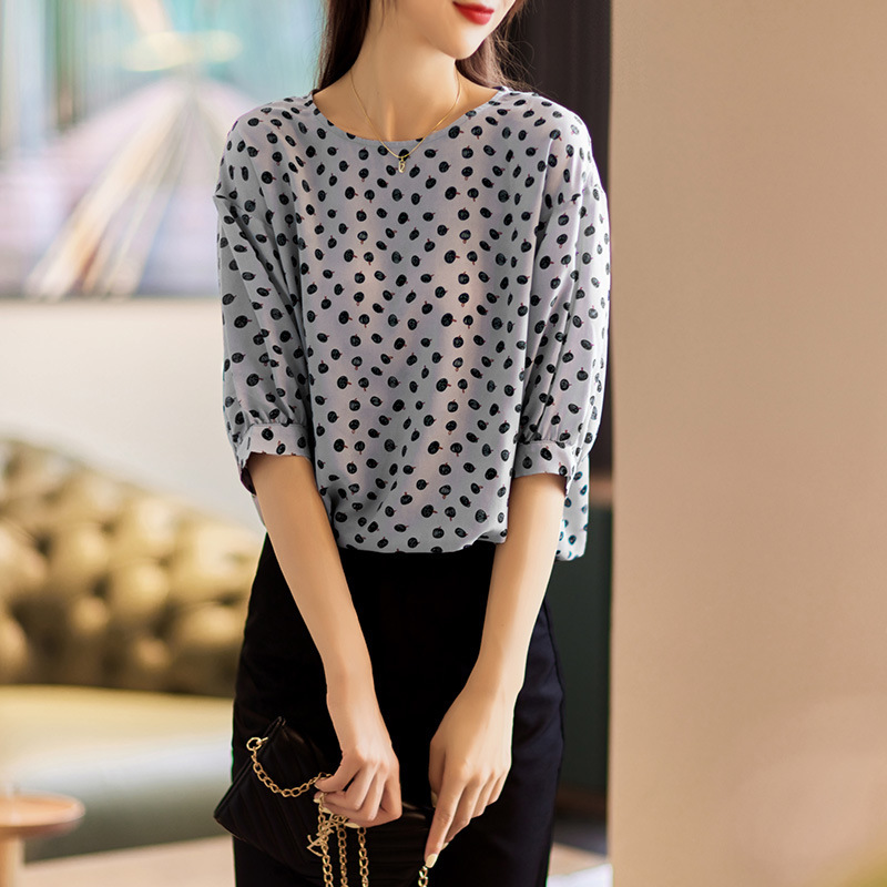 New polka dot top in spring and summer Advanced French women's shirt 072/ W26S30711