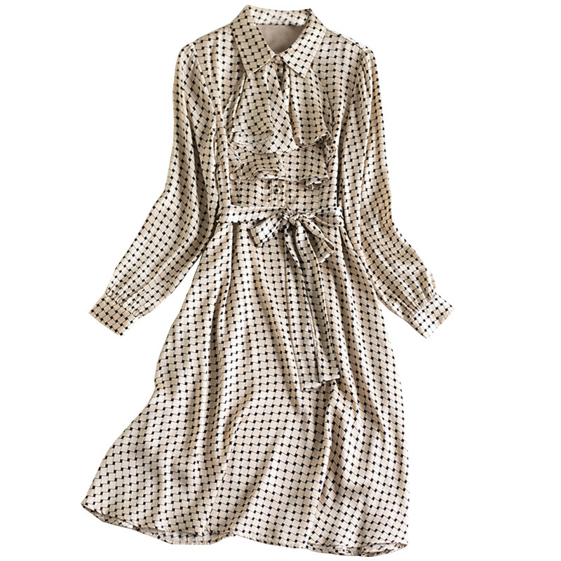 New high-grade dress French spring dress long-sleeved dress 072/ W26Q23025