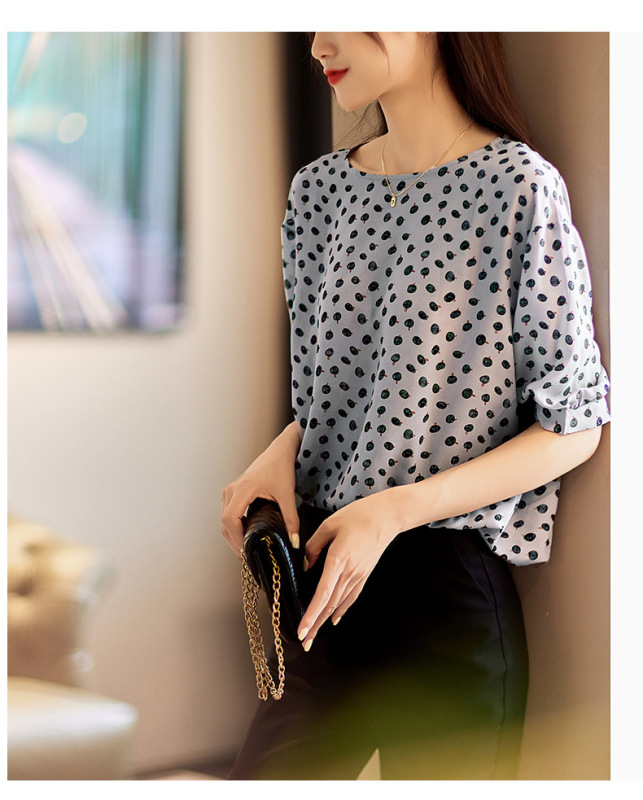 New polka dot top in spring and summer Advanced French women's shirt 072/ W26S30711
