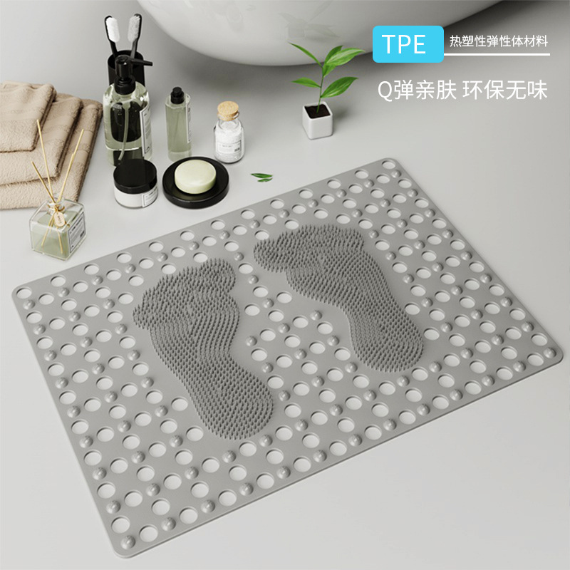 Silicone massage non-slip pad Bathroom suction cup foot pad Shower room PVC floor pad Bathroom big foot pad