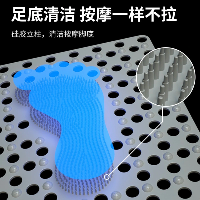 Silicone massage non-slip pad Bathroom suction cup foot pad Shower room PVC floor pad Bathroom big foot pad