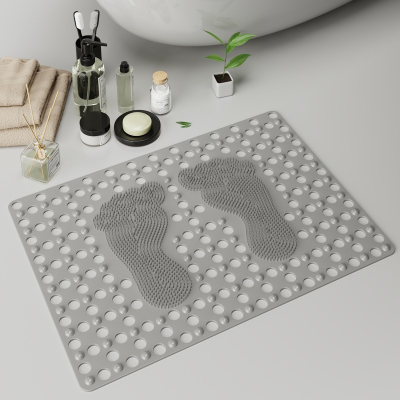 Silicone massage non-slip pad Bathroom suction cup foot pad Shower room PVC floor pad Bathroom big foot pad