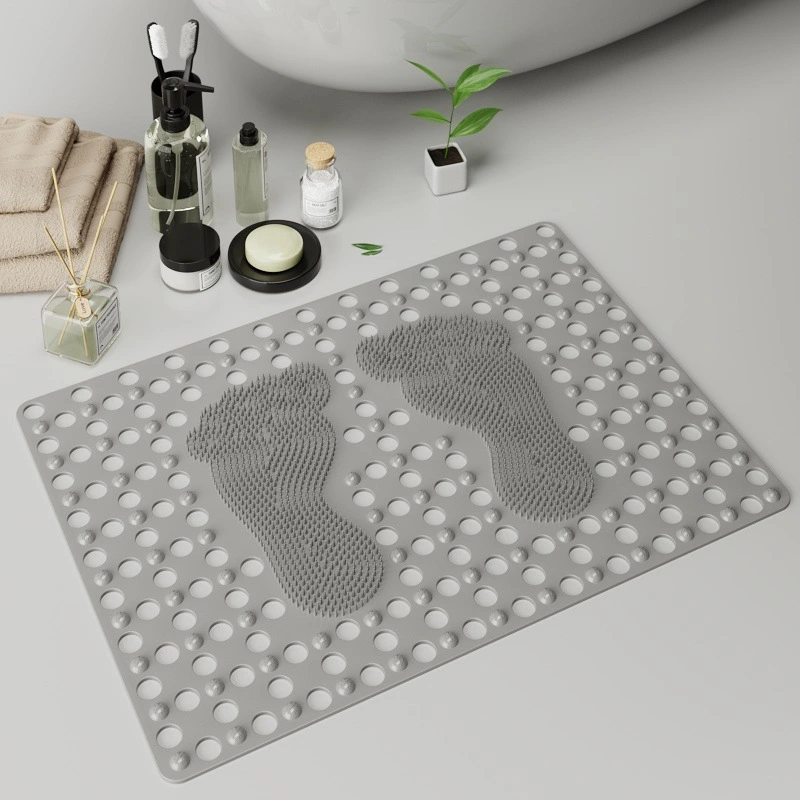 Silicone massage non-slip pad Bathroom suction cup foot pad Shower room PVC floor pad Bathroom big foot pad