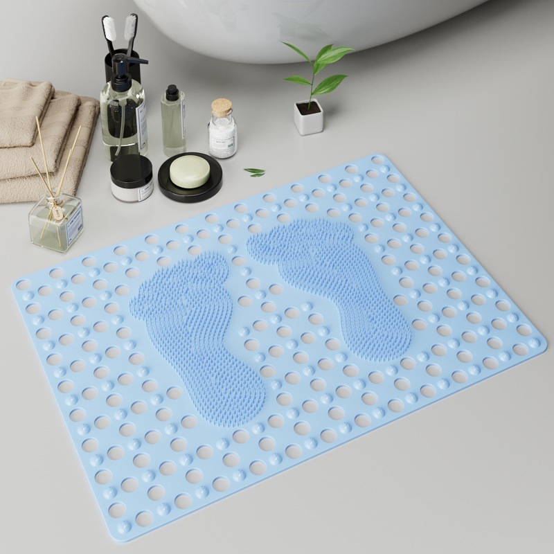 Silicone massage non-slip pad Bathroom suction cup foot pad Shower room PVC floor pad Bathroom big foot pad