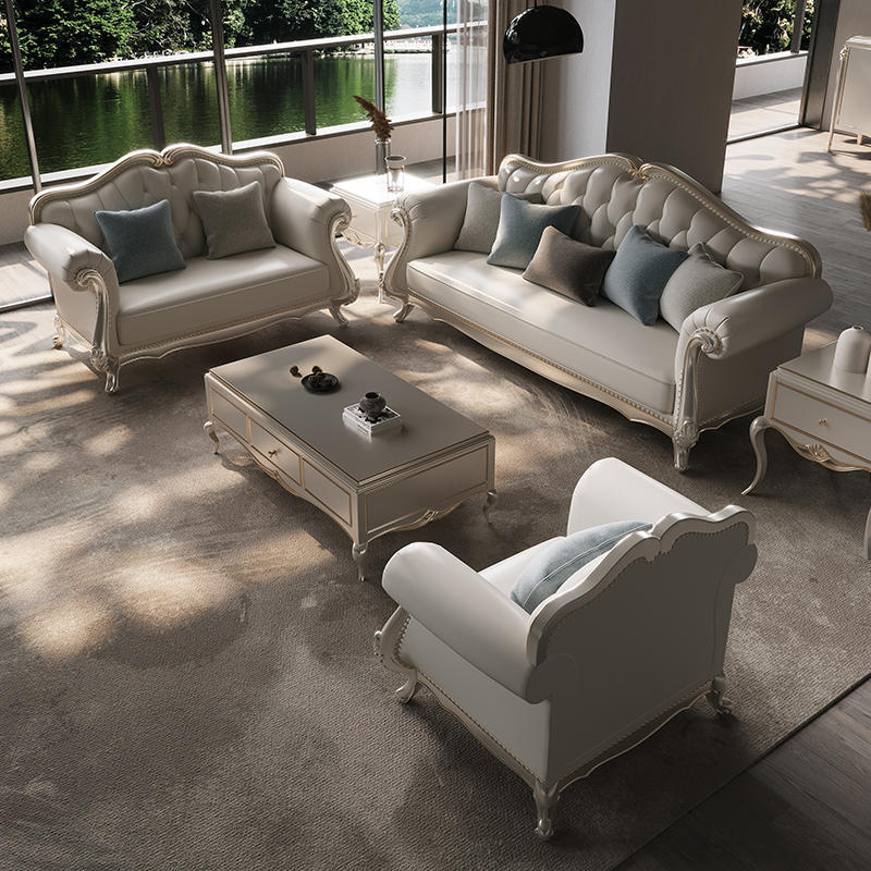 New American light luxury sofa combination top layer cowhide 110-02