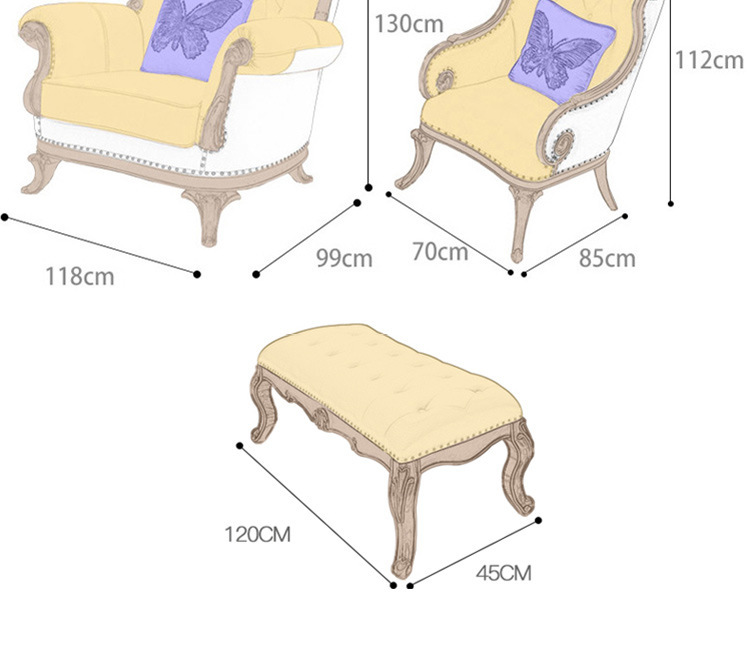 European-style leather sofa luxury solid wood American-style light luxury top-layer cowhide  110-03