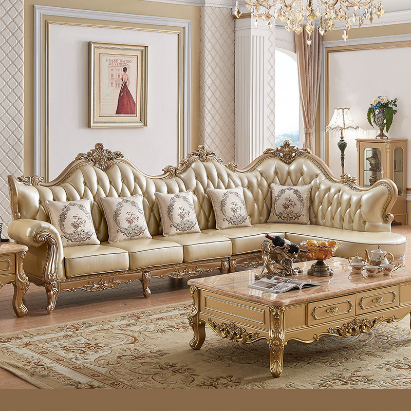 Small apartment furniture solid wood corner sofa L shape  110-10