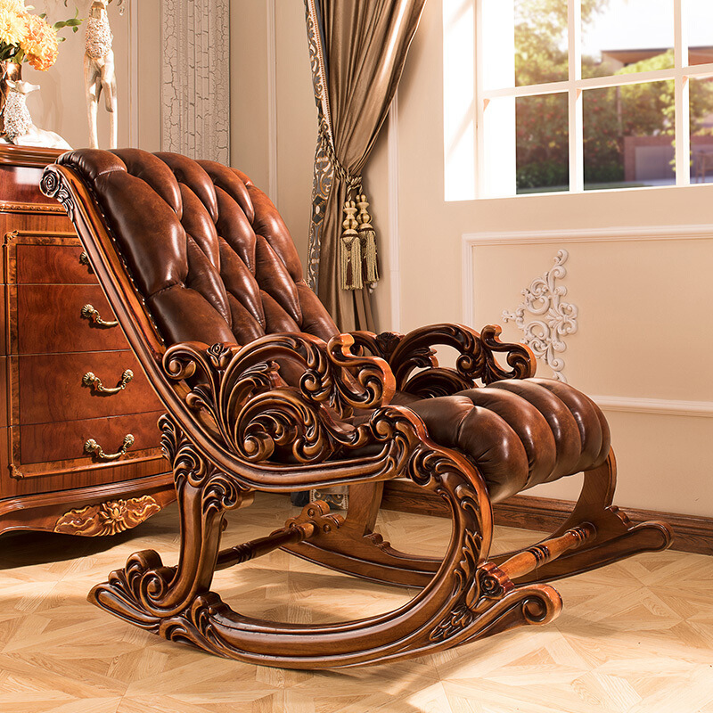 European style leather rocking household rocking chair nap chair  110-11
