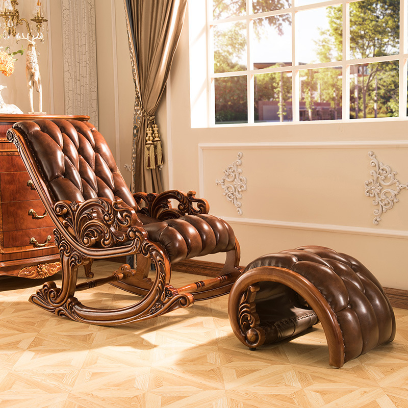 European style leather rocking household rocking chair nap chair  110-11