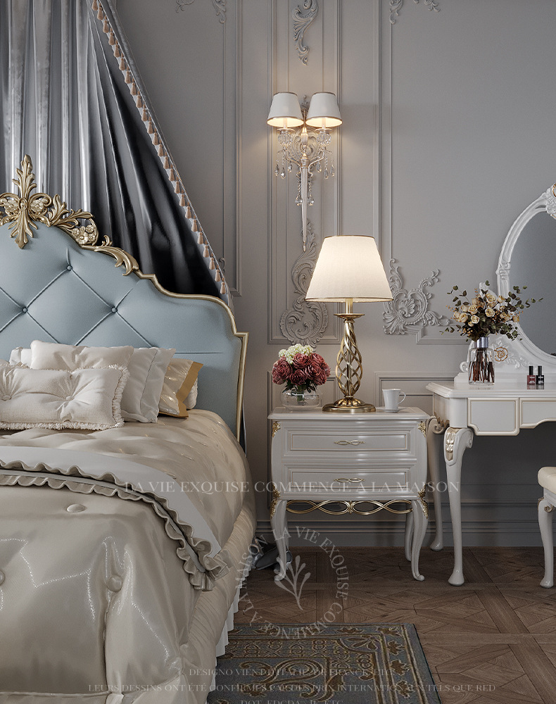 French bed princess bed 1.8m double bed light luxury master bed  110-14