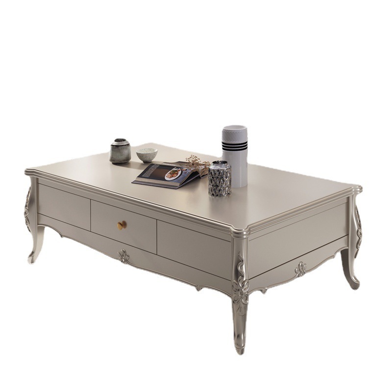 American light luxury solid wood coffee table TV cabinet combination French simple side 110-13