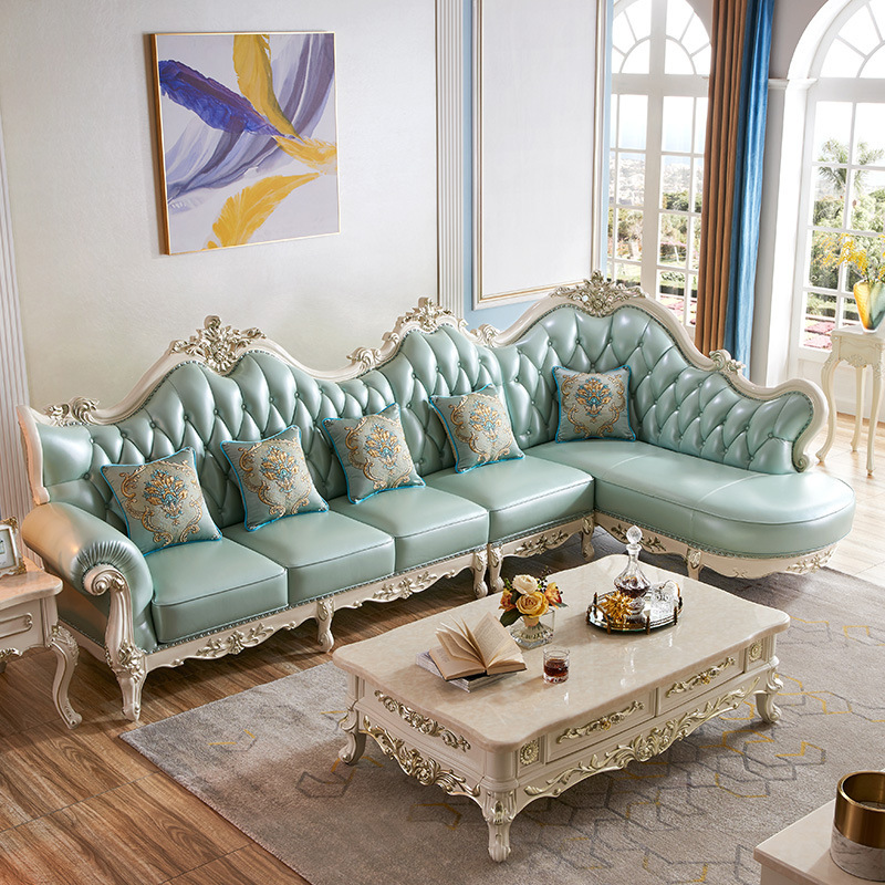 Small apartment furniture solid wood corner sofa L shape  110-10