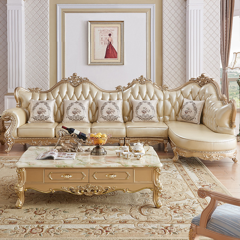 Small apartment furniture solid wood corner sofa L shape  110-10