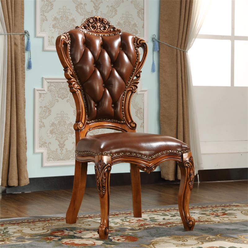 European solid wood marble dining table and chairs round dining table for 4-6 people  110-29