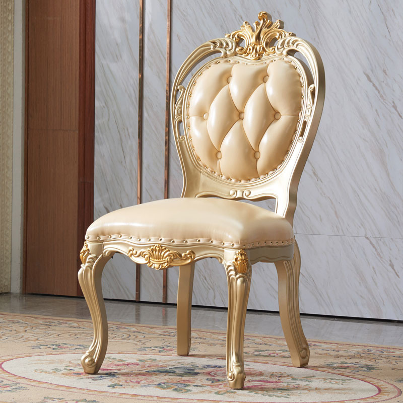 All solid wood marble dining table small champagne gold 6 people  110-28