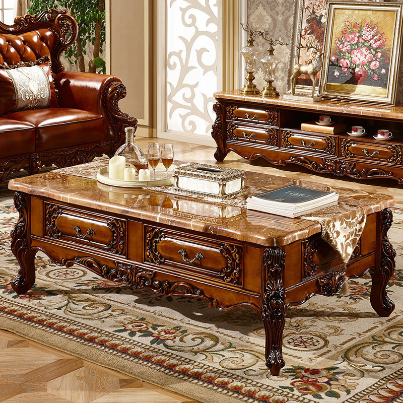 American style solid wood dark tea table  110-31