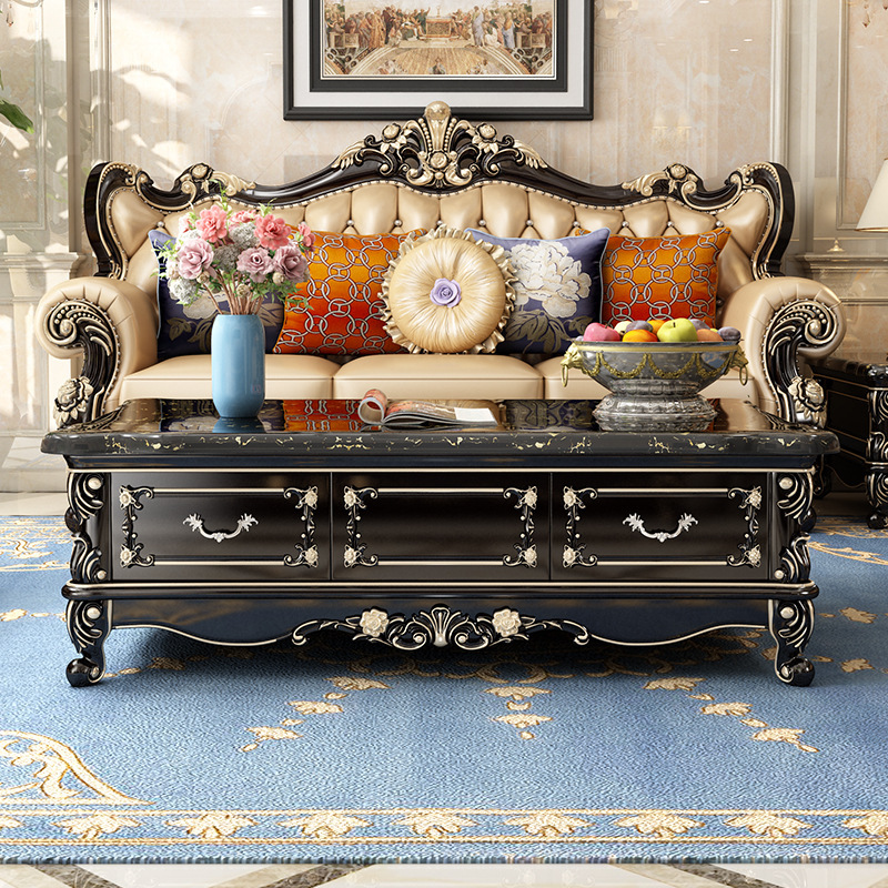 Ebony furniture all solid wood small apartment living room coffee table  110-34