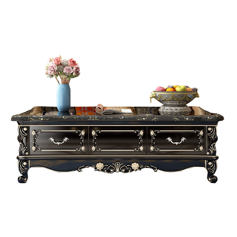 Ebony furniture all solid wood small apartment living room coffee table  110-34