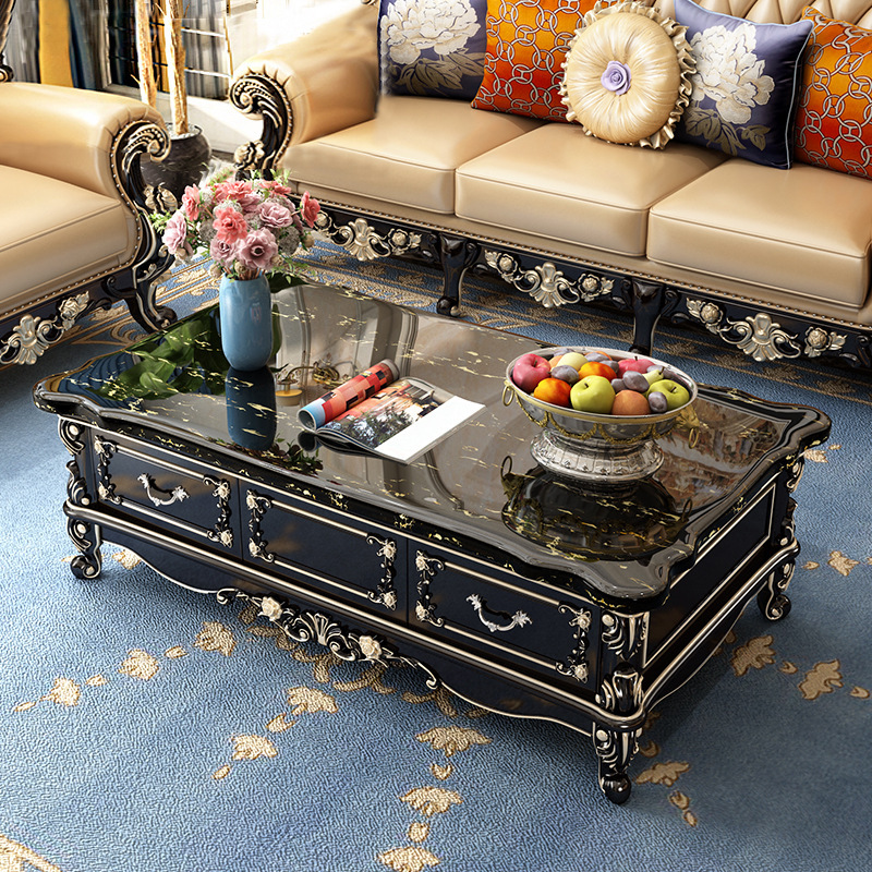 Ebony furniture all solid wood small apartment living room coffee table  110-34
