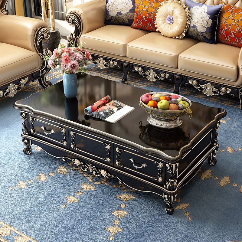 Ebony furniture all solid wood small apartment living room coffee table  110-34