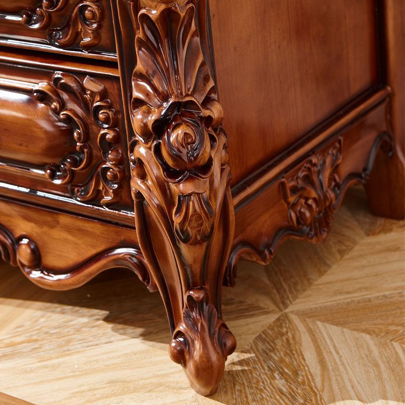 european style tv cabinet set solid wood carving  110-35