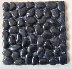 Black High-Polished Pebble Tiles