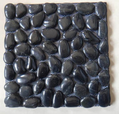 Black High-Polished Pebble Tiles