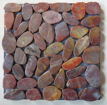 Red High-Polished Slice Pebble Mosaic