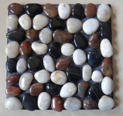 White+Black+Red High-Polished Pebble Tiles