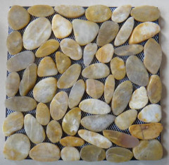 Yellow High-Polished Slice Pebble Mosaic