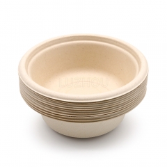 350ml 12oz Φ8.2"xH2.9" 10g Wide Rim Bagasse Compostable Take Out Fiber Bowls for Rice Packing