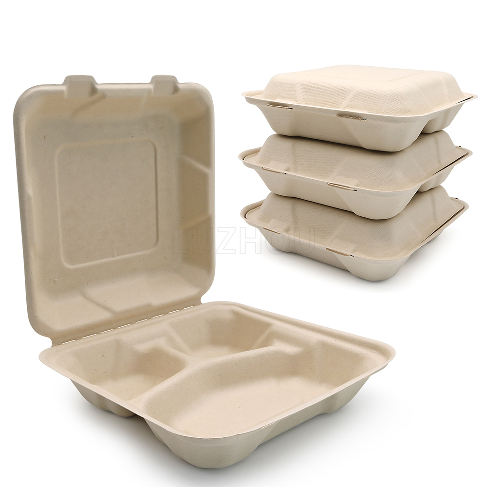 Eco Three Compartment To Go Food Containers | Luzhou Pack